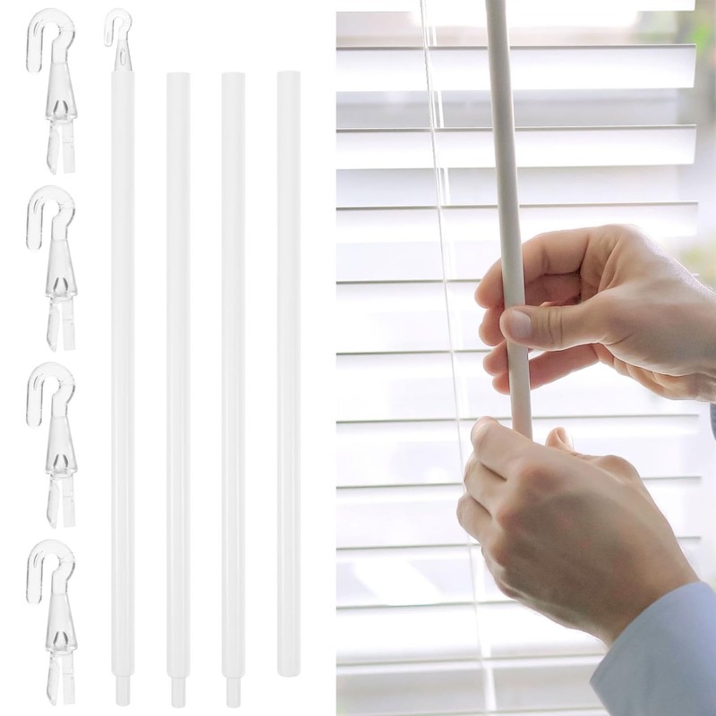 Cabilock Detachable Blind Rods Wand Vertical Replacement with Hook,46Blinds Handle