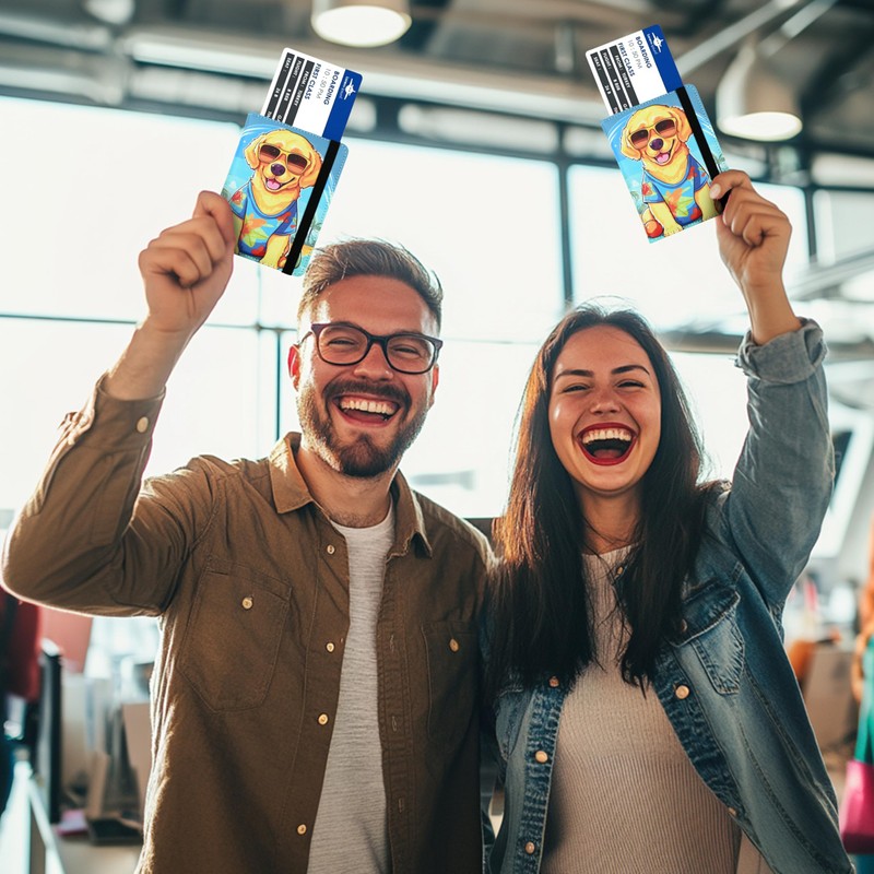 Dog Passport Holder for Women and Men PU Leather Passport