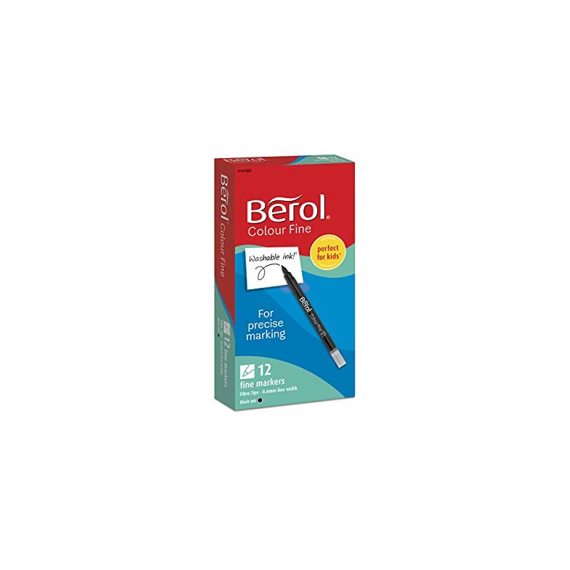 Berol Colourfine Marker Pk12 - Black