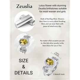 Lotus Flower Rings for Women Sterling Silver Lotus Birthstone Ring August Birthstone Lotus Flower Ring Peridot Lotus Ring Jewellery Gifts for Women