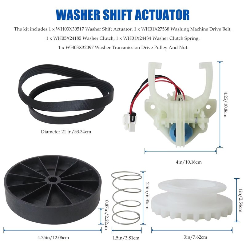 Jaclech GTW335ASN1WW GTW335ASN2WW GTW220ACK7WW for GE Washer Parts Kit 5-Piece