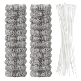 suoundey 24 Pieces Lint Traps Washing Machine Stainless Steel Lint Snare Traps Laundry Mesh Washer Hose Filter with 24 Pcs Cable Ties