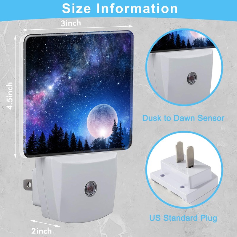 KXWQTRDD Night Starry Sky Full Moon Night Light Plug into