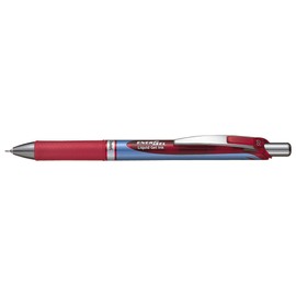 Pentel Energel Xm Gel Rollerball Retractable Pen 0.5 mm Tip 0.25 mm Line - Red Ref BLN75-B (Pack of 12)