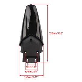 PowerMotor - Protector de guardabarros trasero negro para bicicleta eléctrica Talaria Sting MX3 MX4 MX5