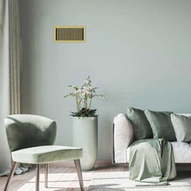 Polished Brass Plated Steel Contemporary Register for Floor/Wall Use - 6" x 12"