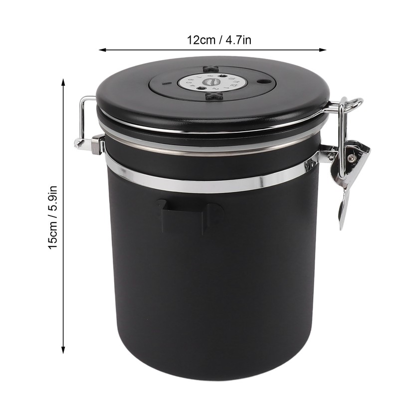 1.5L Coffee Canister Coffee Container with Scoop Date Tracker Stainless