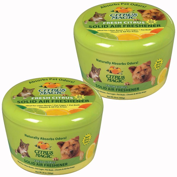 Citrus Magic Pet Odor Absorbing Solid Air Freshener, Fresh Citrus, 20-Ounce, Pack of 2