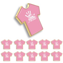 12/Pcs Pink Shirt Day Lapel Pins 1 “ -STOP Bullying Be Kind Canada Anti Bullying Day Brooch Badge Souvenir For Kids Child Clothes Bags Hats