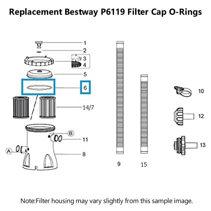 4 Pack O-Ring - Replacement P6119 (P6119ASS16) O-Ring for Bestway