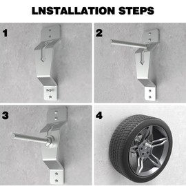 Arilaca Trailer Spare Tire Mount for Utility Trailer Accessories, Silver Steel Wall Mount, Max Load 150 lbs
