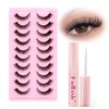 FADLASH Cat Eye Lashes False Eyelashes 𝟏𝟎 𝐏𝐚𝐢𝐫𝐬 Wispy Lashes