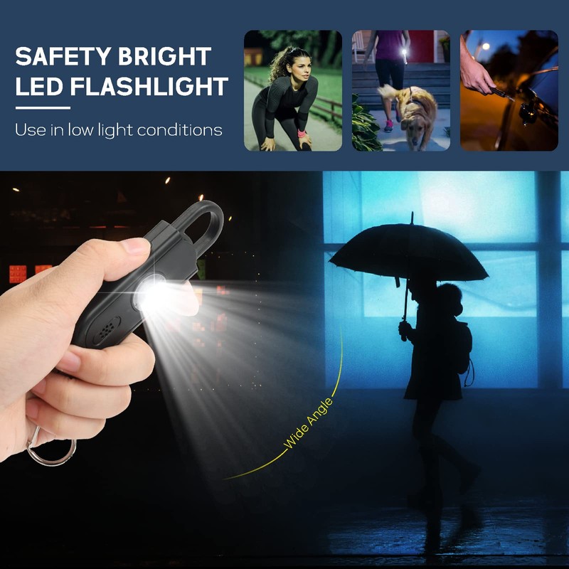 Softvox Personal Safety Alarm Keychain for Women 2PCS -130 dB