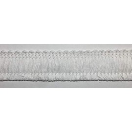 1" Light Weight Cotton Brush Fringe Trims - 20 Continuous Yards- Made in USA (White)