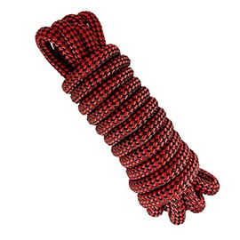12MM Heavy Duty Rope Cord. Paracord. Polyester Climbing Rope. Strong Thick Braided Outdoor Rope. Made in Spain. 5M. Red&Black