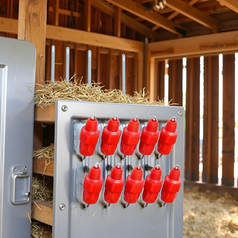 10Pcs Red Automatic Poultry Watering Nipples, Chicken Drinker System,Poultry Feeding
