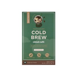Clöud Café Collagen Infused Cold Brew Instant Coffee Packets - Hyaluronic Acid, Multivitamin Powder, & Marine Collagen Single Serve Instant Coffee Powder (10 Sachets)