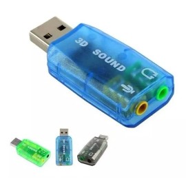 EG Tarjeta De Sonido Usb 5.1 Canales 3d Plug Andplay Virtual Dj Color Azul
