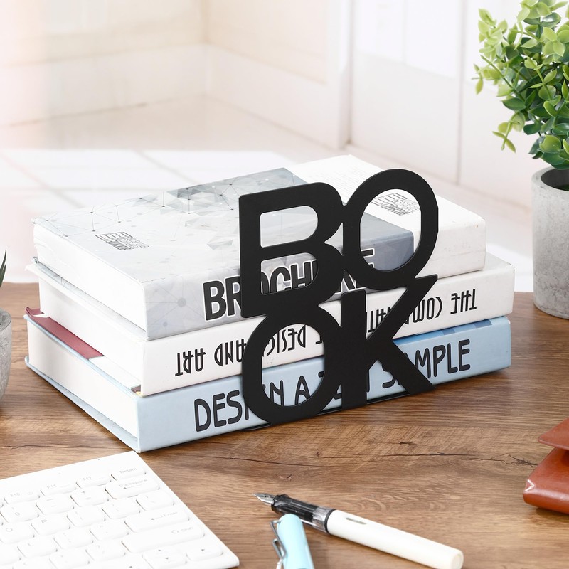 DUBUOZA Set of 4 Bookends Black and White Bookends Metal