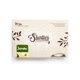 Pure Jasmine Tealight Candles - Highly Scented with Essential & Natural Oils - 6 Yellow Hand Poured Tea Lights - Clear Container for Beautiful Candlelight - Flower & Floral Collection