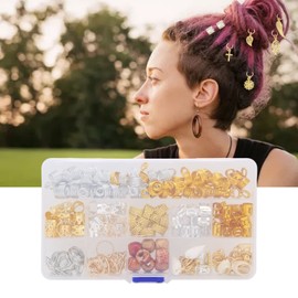 Anillos de Metal para Trenzas de Pelo, 238 Piezas, Kit de Joyería para el Cabello Duradero a Prueba de Herrumbre con Conchas de Clips de Hojas, Fácil Instalación, Gran,