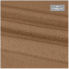 GC GAVENO CAVAILIA Easy Care Flannel Plain Dyed Duvet Cover, Super Soft, Comfy & Warm Flat Bedsheets, Cotton, Latte-Fitted Sheet, Double Fitted Sheet