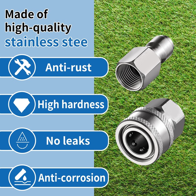 FENG PAI 4Pack NPT 3/8 Inch Pressure Washer Adapter Set,