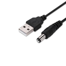 Fteysak 3.3FT USB-A to 3.5mm 5V DC Barrel Jack Male Charger Power Cable Adaptor Lead，Suitable for Small Fans/Speakers/Desk Lamps/Luna Facial cleansers/HUB splitters