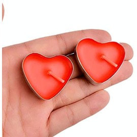 FLZONHUT 50 Rote Herzform Romantische Kerzens,Kerzen Deko Für Valentinstag, Vorschlag, Hochzeit,JubiläUm, Verlobung, Geburtstag,Romantische Geschenke