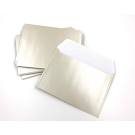 25 Pearlescent Envelopes, White Pearl, Pearls, Pearl Effect, C6 = 162 x 114 mm, Peel and Seal, Premium: 100 g/m²