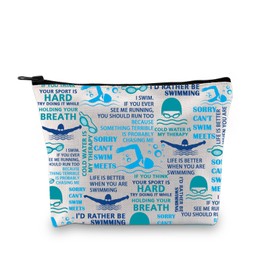 Swim Cosmetic Makeup Bag Swim Team Gifts Swimming Lover Gifts Swim Tank You Gifts Swim Mom Gift Swim Zipper Pouch