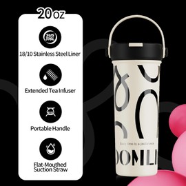 GOOM 20 OZ termo de agua caliente, vaso térmico aislante para café, termo de viaje para bebidas calientes y frías, taza de café térmica de acero inoxidable 18/10 SIN BPA con asa