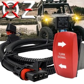 OZ-USA Turn Signal Red Rocker Switch Pulse Busbar Plug Harness Kit for XPEDITION ADV