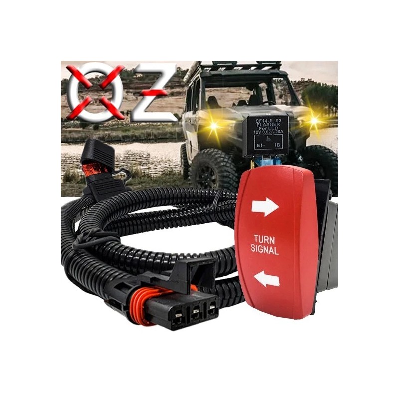 OZ-USA Turn Signal Red Rocker Switch Pulse Busbar Plug Harness