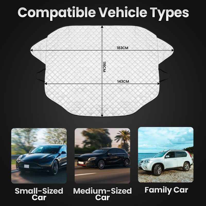 ASAB Magnetic Car Windscreen Cover with 3 Hidden Magnets Universal