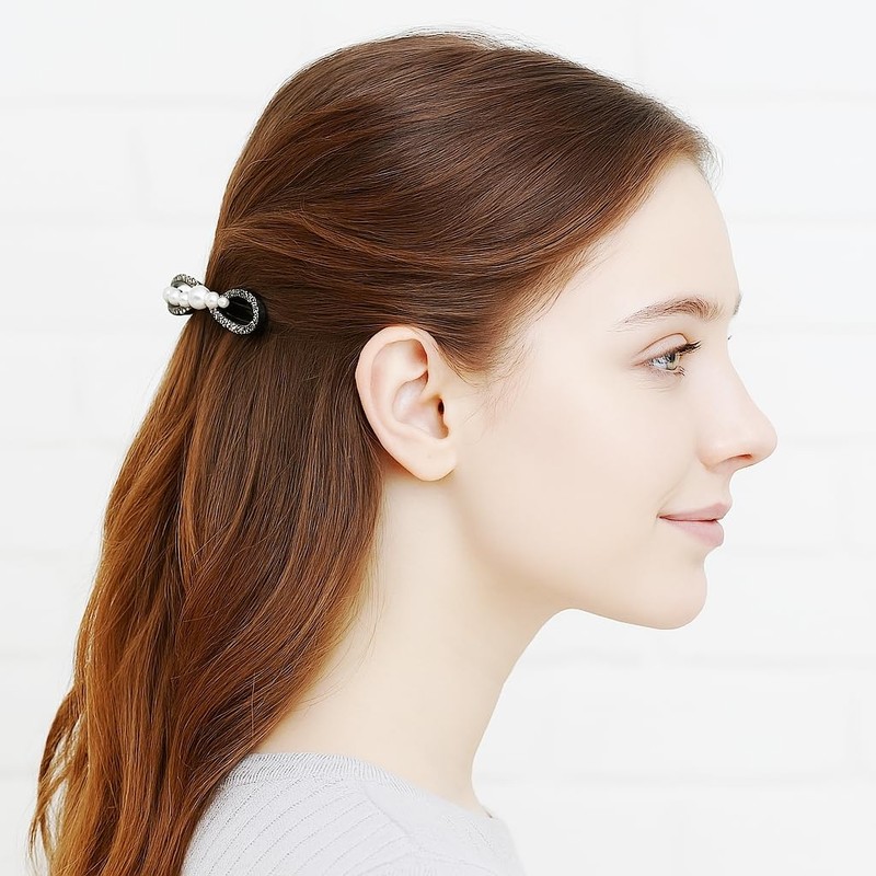 オーディオファン バレッタ ヘアクリップ 女性用ボウヘアクリップ サイドクリップ 前髪クリップ シンプルダックビルクリップ 髪飾り 約6.4cm ×