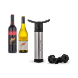 Cellardine 627 CELLARDINE ABS Stainless Steel Vacuum Wine Saver Pump and Stopper, Black