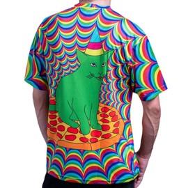 Colorimetry Pizza Cat T-shirt - Size: Large