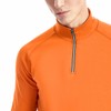 Mens 1/4 Zip Pullover Running Moisture Wicking(Orange,Large)