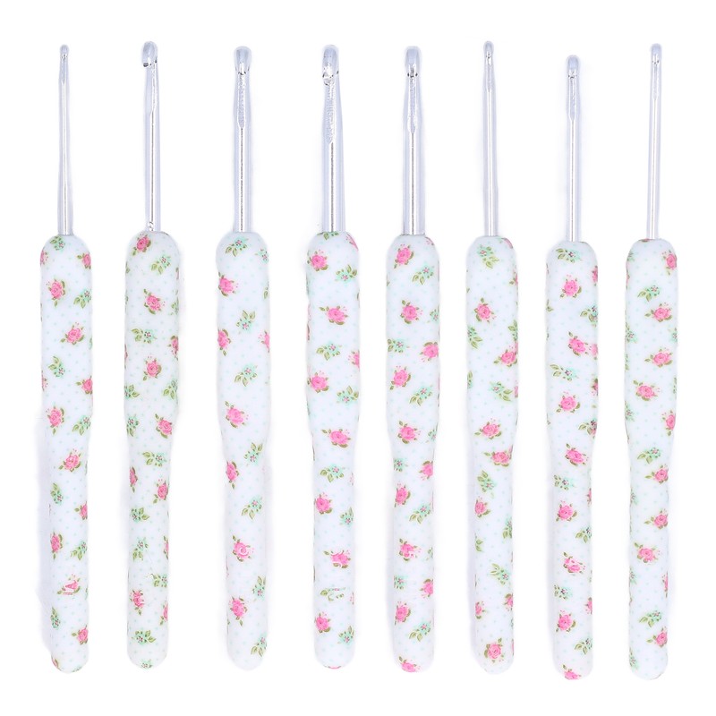 8pcs Crochet Hooks Ergonomic Design Comfortable Handle Easy Identification Compact