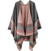 Womens Reversible Oversized Poncho Cape Blanket Shawl Cardigans (One Size,