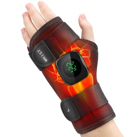 Cordless Wrist Brace Heating Pad, Hand Wrap Brace Heated Wrist Wrap for Wrist Hand Brace Heated Pad for Support with 3 Heat Levels Wrist Warmers for Men Women (for Left Hand)