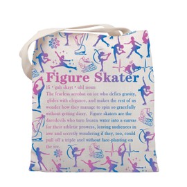 UJIMS Ice Skater Gift for Women Figure Skater Tote Bag for Skate Lover Skating Coach Team Gift Ice Skating Instructor Gift (FigureSkaterBAG)