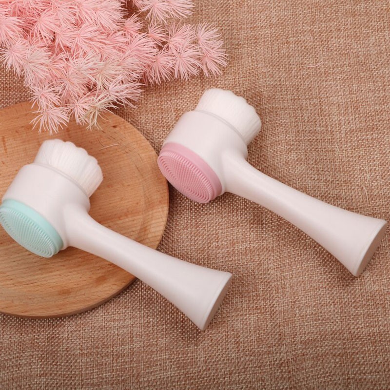 2 Colors Double-Sided Silicone Facial Cleanser Face Wash Blackhead Remover