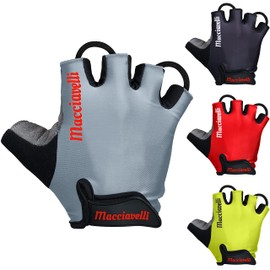 MACCIAVELLI Cycling Gloves Men Women - Half Finger MTB Cycling Gloves - Summer Cycling Gloves for Mountain Bike, Road Bike & Downhill