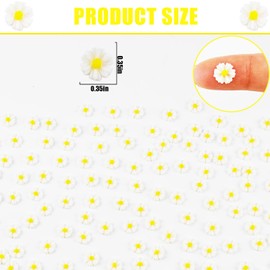 HOMICO 200 Pieces White Tiny Daisy Decor for Dollhouse Mini Resin Decor for Crafts Tiny Things for Fairy Garden Micro Landscaping Decoration