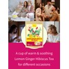 TeeLux Lemon Ginger Hibiscus Tea, Refreshing Lemongrass With Spicy Ginger,