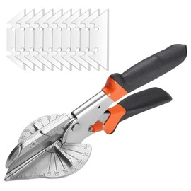 GIONAR Miter Shears, 45 to 135 Degree Trunking Cutter Trim Cutter, Multi-Angle Gasket Shear for Soft Wood, Plastic, PVC, Angular Cutting and Moulding Trim, with 10 Spare Blades