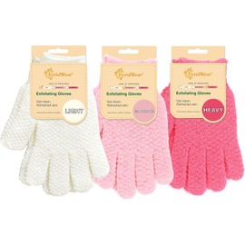 Guantes Exfoliantes Evridwear Paquete de 3 Pares para Limpieza Profunda y Piel Suave