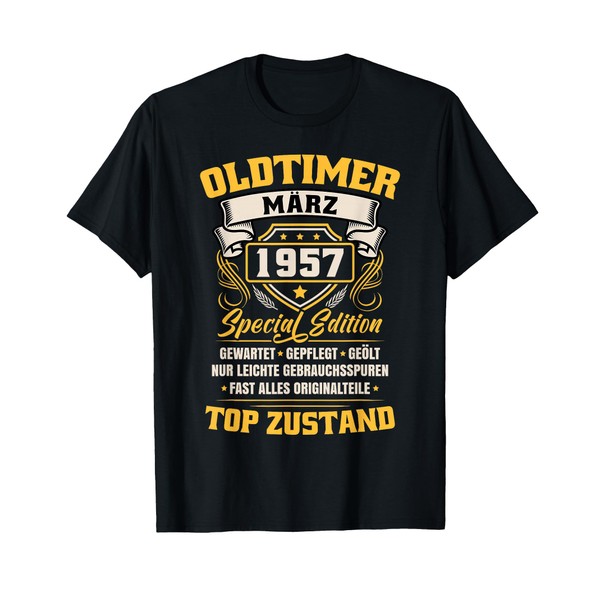 Oldtimer Fertigung March 1957 Funny Birthday Gift T-Shirt